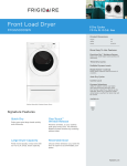 Frigidaire FFQG5000QW Product Specifications Sheet