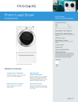 Frigidaire FFQE5100PW Product Specifications Sheet