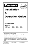Friedrich D40 User's Manual
