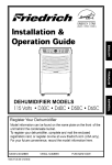 Friedrich D30C User's Manual