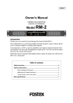 Fostex RM-2 User's Manual