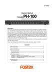 Fostex PH-100 User's Manual