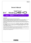 Fostex DE-10 User's Manual