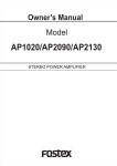 Fostex AP2130 User's Manual
