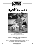Fisher-Price BARBIE SONGBIRD 76922 User's Manual