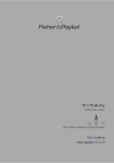 Fisher & Paykel TITAN CG913 User's Manual