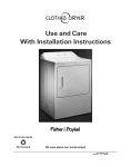 Fisher & Paykel DE08 User's Manual