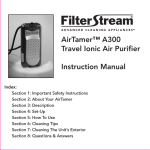 FilterStream AIRTAMER A300 User's Manual