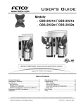Fetco Home Decor Coffeemaker CBS-2031S User's Manual