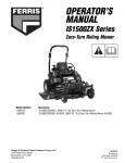 Ferris Industries Lawn Mower 5900751 User's Manual