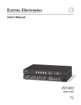 Extron electronic IN1403 User's Manual