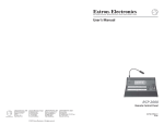 Extron electronic Extron Electronics Switch RCP 2000 User's Manual