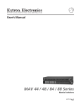 Extron electronic Extron Electronics Switch MAV 84 User's Manual