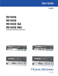 Extron electronic IN1608 User's Manual