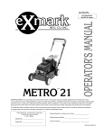 Exmark M216KASPC User's Manual