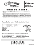 Escalade Sports B2305W User's Manual