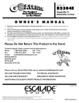 Escalade Sports B2304E User's Manual