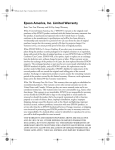 Epson S1+ Warranty Statement