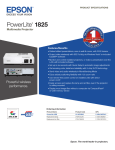 Epson PowerLite 1825 Multimedia Projector Product Brochure