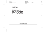 Epson PhotoPC P-1000 User's Manual