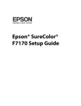 Epson SureColor F7170 Setup Guide