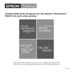 Epson F6070 Warranty Statement