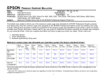 Epson Stylus Pro 9500 Print Engine Product Support Bulletin