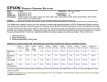 Epson Stylus Pro 7600 Print Engine with UltraChrome Ink Product Support Bulletin