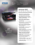 Epson Artisan 837 All-in-One Printer Product Brochure