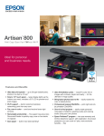 Epson Artisan 800 All-in-One Printer Product Brochure