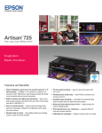 Epson Artisan 725 All-in-One Printer Product Brochure