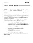 Epson ActionTower 3000 Product Support Bulletin