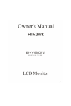 Envision Peripherals Envision H193WK User's Manual