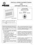 Empire Comfort Systems SR-10T-3 User's Manual