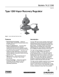 Emerson Type 1290 Vapor Recovery Regulator Data Sheet