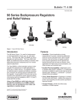 Emerson 98 Series Relief Valve or Backpressure Regulator Data Sheet