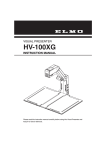 Elmo HV-100XG User's Manual