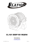 Elation Professional Indoor Furnishings ELAR 108 PAR RGBW User's Manual
