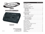 Elation Professional DJ Equipment DMX Programmer User's Manual