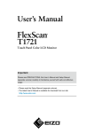 Eizo FLEXSCAN T1721 User's Manual
