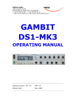Edelweiss GAMBIT DS1-MK3 User's Manual