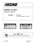 Echo SHRED'N'VAC ES-210 User's Manual