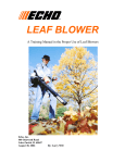 Echo LEAF BLOWER User's Manual