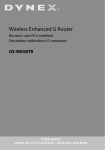 Dynex Wireless Enhanced G Router DX-WEGRTR User's Manual