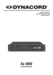 Dynacord System Power Amp Xa 4000 User's Manual