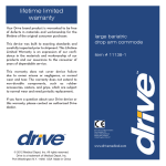 Drive Medical Design Plumbing Product 11138-1 User's Manual