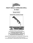 Drill Masters Eldorado Tool Drill Right Angle Cordless Drill 18 Volt User's Manual
