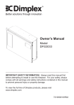 Dimplex DFG3033 User's Manual