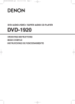 Denon DVD-1920 User's Manual