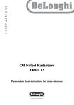 De'Longhi TRF1 15 User's Manual